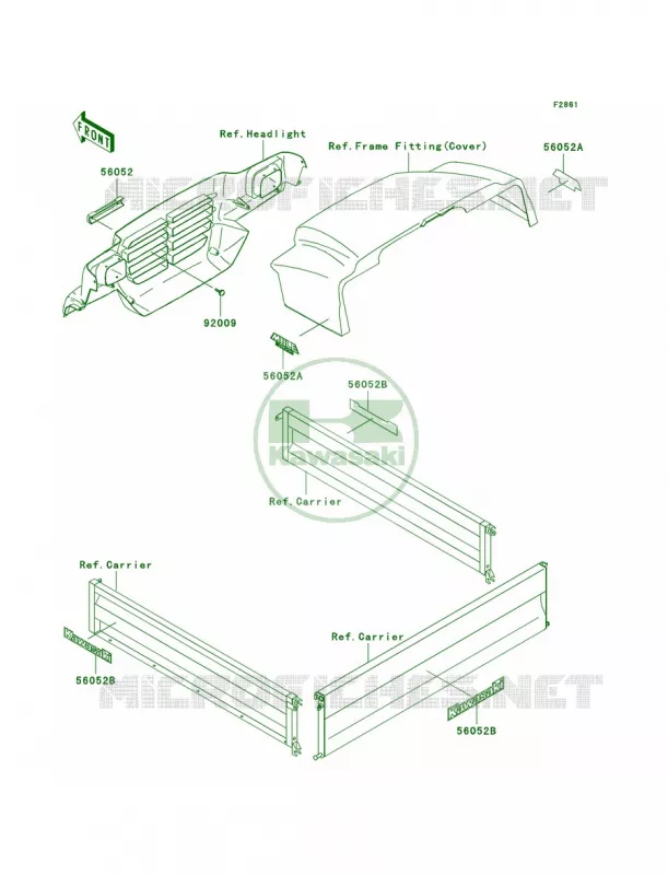 DecalsKAF620-F1F2 Kawasaki MULE 620 2007 MULE 3020 TURF  KAF620-F3