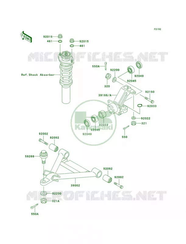 Front Suspension Kawasaki MULE 620 2007 MULE 3020 TURF  KAF620-F3