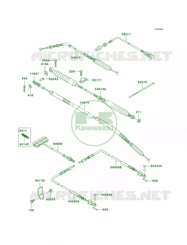 Cables Kawasaki MULE 620 2007 MULE 3000  KAF620-G1