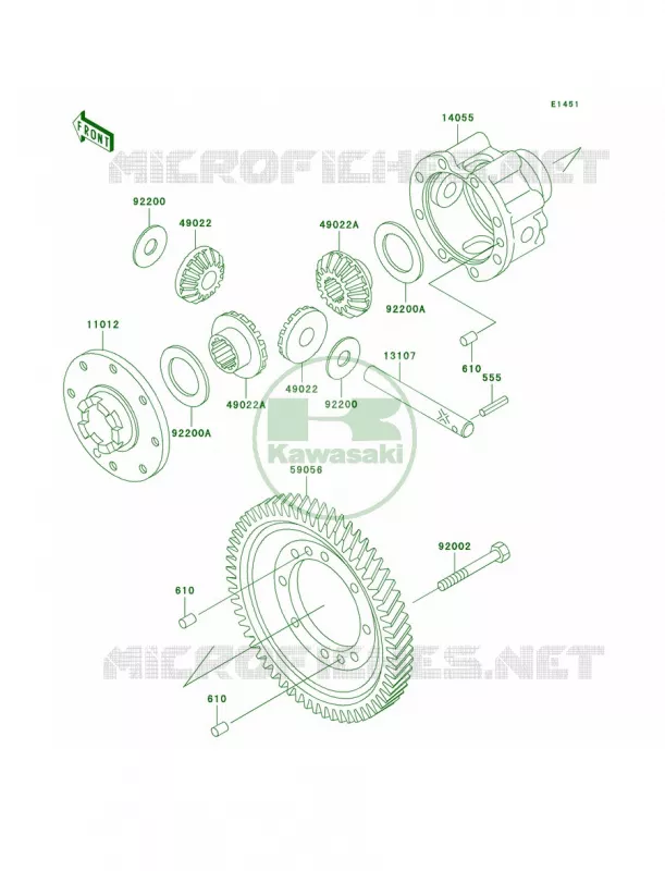DifferentialKAF620-G1-G3 Kawasaki MULE 620 2007 MULE 3000  KAF620-G1