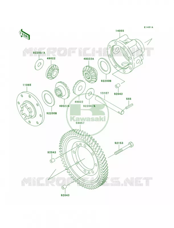 DifferentialKAF620-G4G5 Kawasaki MULE 620 2007 MULE 3000  KAF620-G1