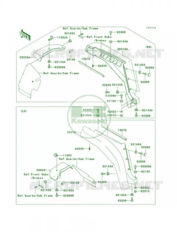 Front FendersKAF620-G2 Kawasaki MULE 620 2007 MULE 3000  KAF620-G1