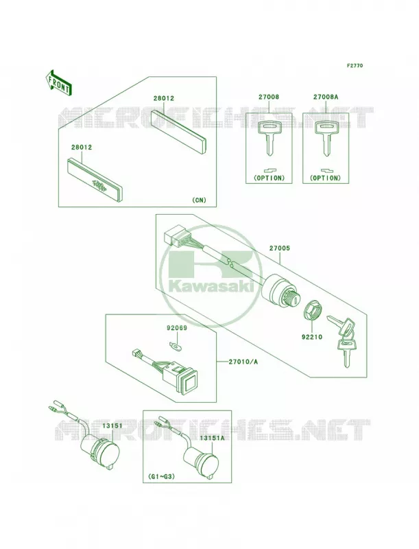 Ignition Switch Kawasaki MULE 620 2007 MULE 3000  KAF620-G1
