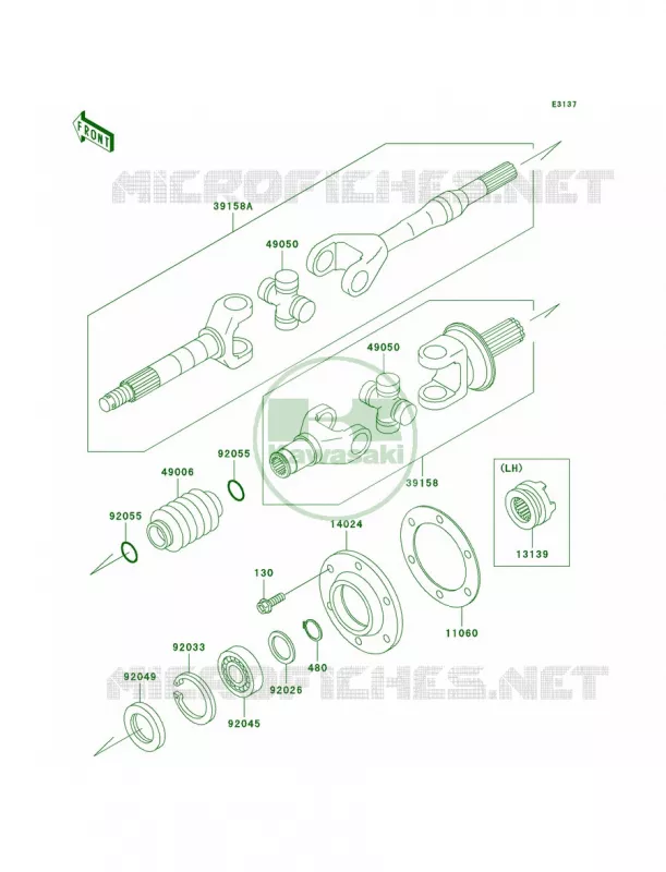 Drive Shaft-RearKAF620-G1-G3 Kawasaki MULE 620 2007 MULE 3000  KAF620-G2
