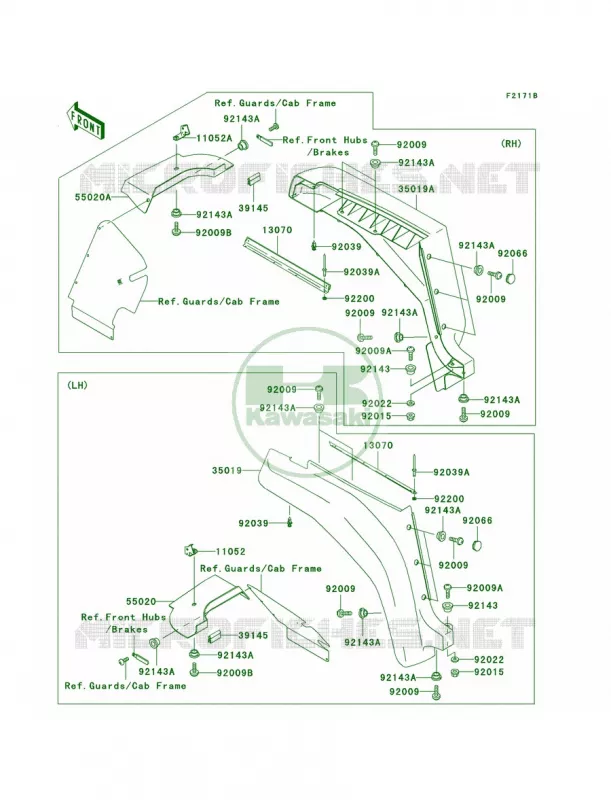 Front FendersKAF620-G3-G5 Kawasaki MULE 620 2007 MULE 3000  KAF620-G2