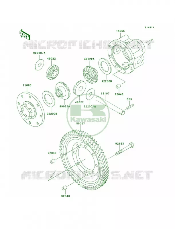 DifferentialKAF620-G4G5 Kawasaki MULE 620 2007 MULE 3000  KAF620-G3