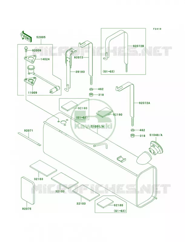 Fuel Tank Kawasaki MULE 620 2007 MULE 3000  KAF620-G3