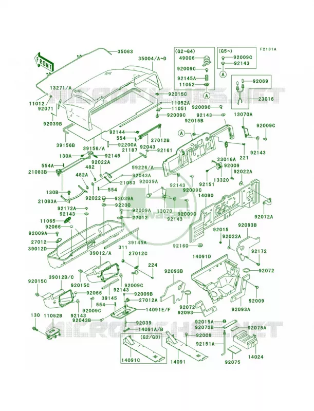 Frame FittingsKAF620-G2-G5 Kawasaki MULE 620 2007 MULE 3000  KAF620-G4