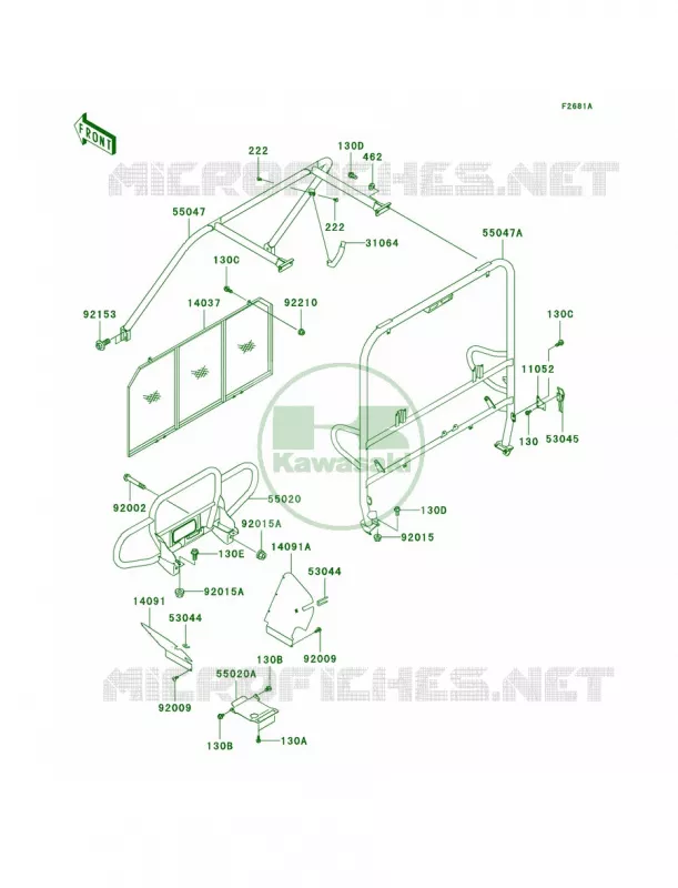 GuardsCab FrameKAF620-G4G5 Kawasaki MULE 620 2007 MULE 3000  KAF620-G4