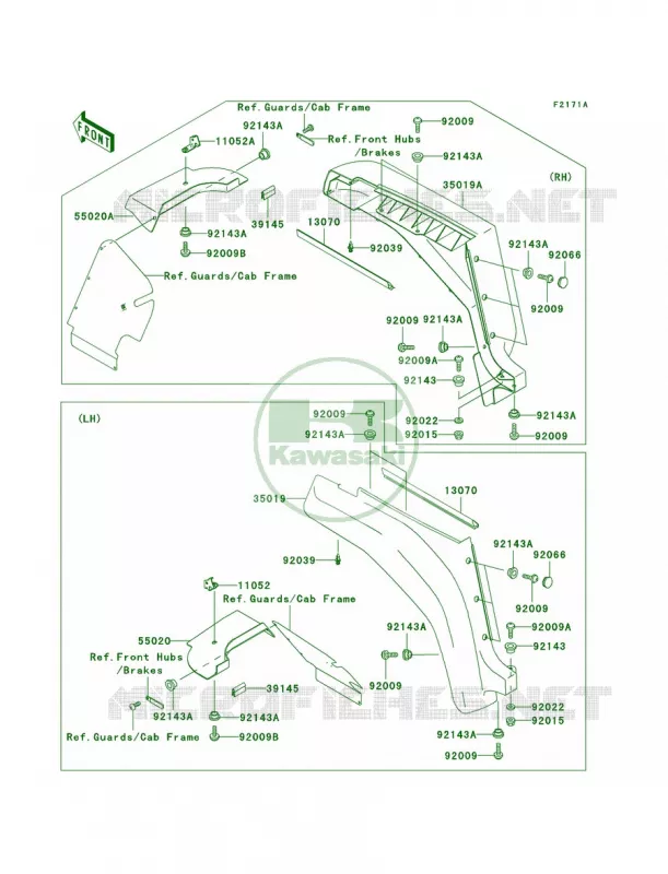 Front FendersKAF620-G2 Kawasaki MULE 620 2007 MULE 3000  KAF620-G5