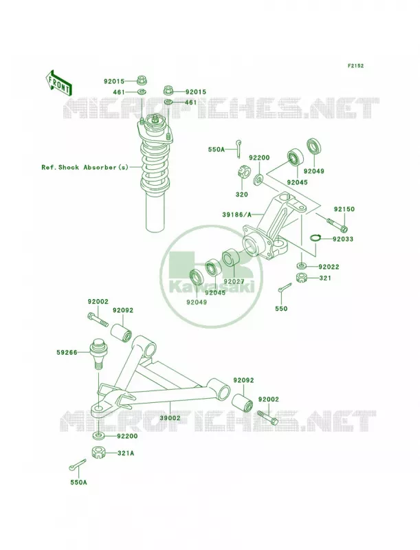 Front Suspension Kawasaki MULE 620 2007 MULE 3010 4X4  KAF620-H1