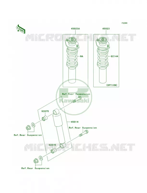 Shock Absorbers Kawasaki MULE 620 2007 MULE 3010 4X4  KAF620-H1