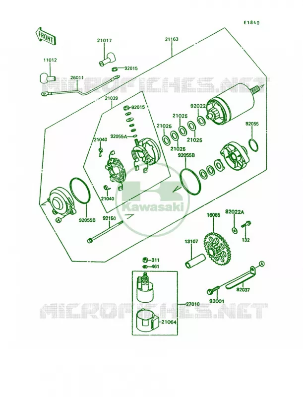 Starter Motor Kawasaki MOTOS 1000 1992 Concours  ZG1000-A7