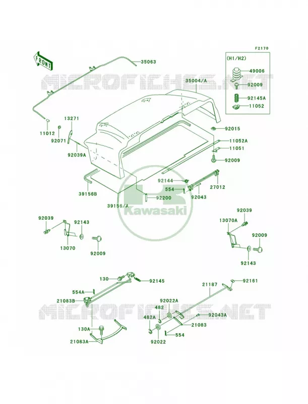 Fenders Kawasaki MULE 620 2007 MULE 3010 4X4 HARDWOODS GREEN HD  KAF620-H2