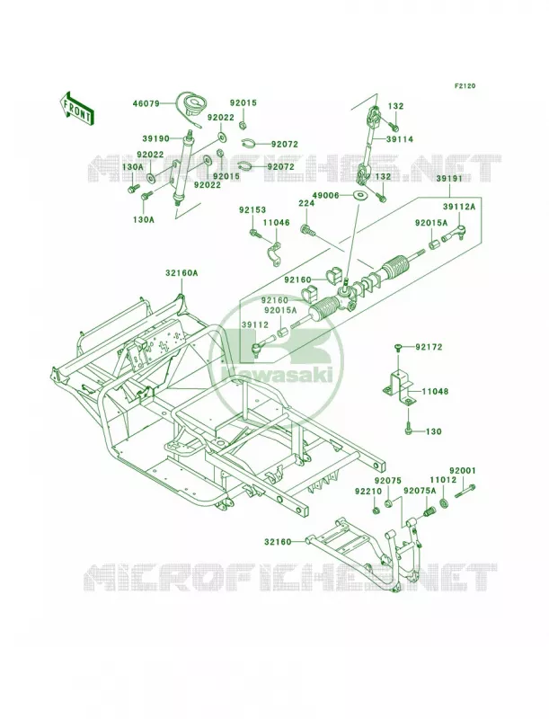FrameH1 Kawasaki MULE 620 2007 MULE 3010 4X4 HARDWOODS GREEN HD  KAF620-H2