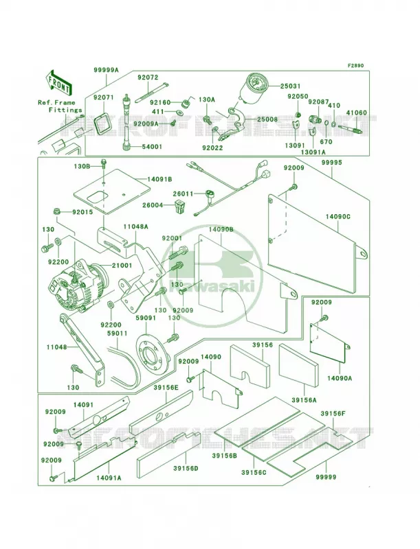Optional Parts Kawasaki MULE 620 2007 MULE 3010 4X4 HARDWOODS GREEN HD  KAF620-H2