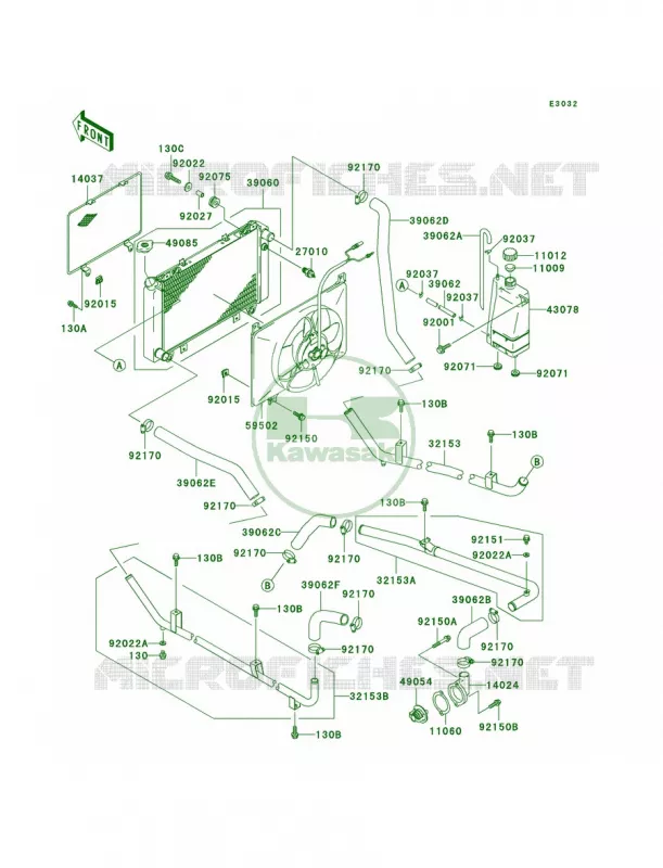 Radiator Kawasaki MULE 620 2007 MULE 3010 4X4 HARDWOODS GREEN HD  KAF620-H2