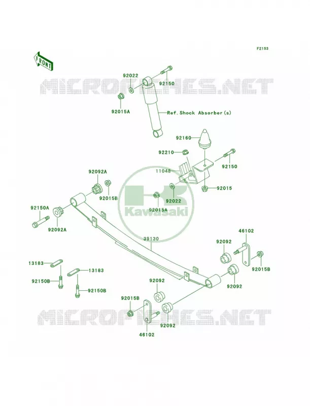 Rear Suspension Kawasaki MULE 620 2007 MULE 3010 4X4 HARDWOODS GREEN HD  KAF620-H2