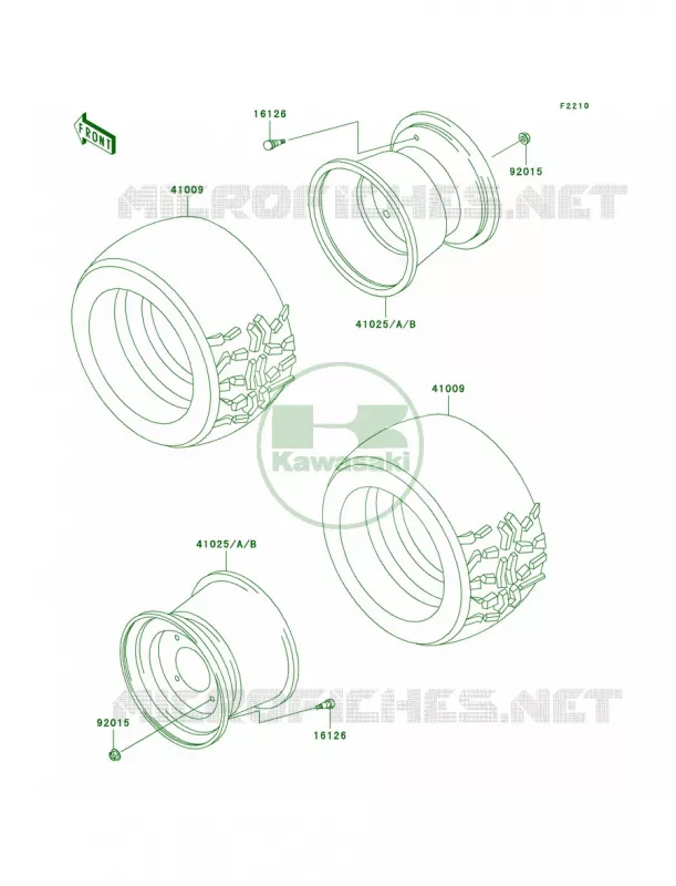 WheelsTires Kawasaki MULE 620 2007 MULE 3010 4X4 HARDWOODS GREEN HD  KAF620-H2