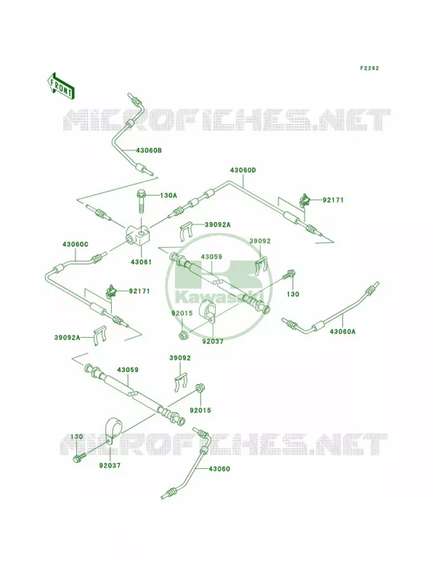 Brake Piping Kawasaki MULE 620 2007 MULE 3010 4X4 HARDWOODS GREEN HD  KAF620-H3