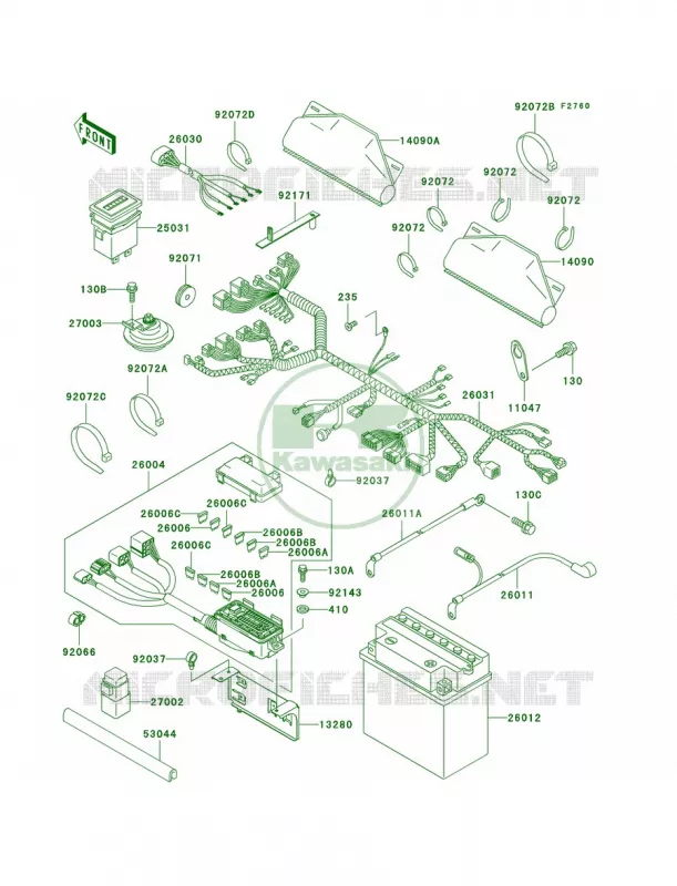 Chassis Electrical EquipmentH1 Kawasaki MULE 620 2007 MULE 3010 4X4 HARDWOODS GREEN HD  KAF620-H3