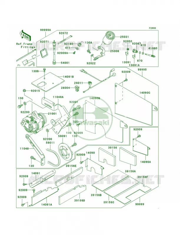 Optional Parts Kawasaki MULE 620 2007 MULE 3010 4X4 HARDWOODS GREEN HD  KAF620-H3