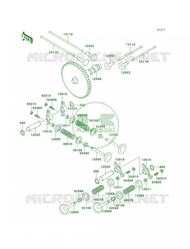 ValvesCamshafts Kawasaki MULE 620 2007 MULE 3010 4X4 HARDWOODS GREEN HD  KAF620-H3