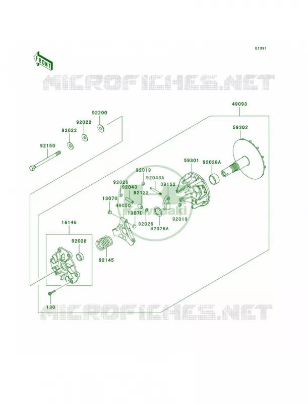 Drive Converter Kawasaki MULE 620 2008 MULE 3010 TRANS4X4 HARDWOODS GREEN HD  KAF620K8F