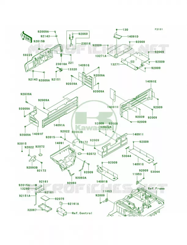 Frame FittingsK6F Kawasaki MULE 620 2008 MULE 3010 TRANS4X4 HARDWOODS GREEN HD  KAF620K8F