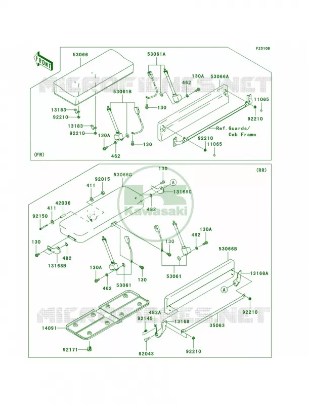 SeatK8F Kawasaki MULE 620 2008 MULE 3010 TRANS4X4 HARDWOODS GREEN HD  KAF620K8F