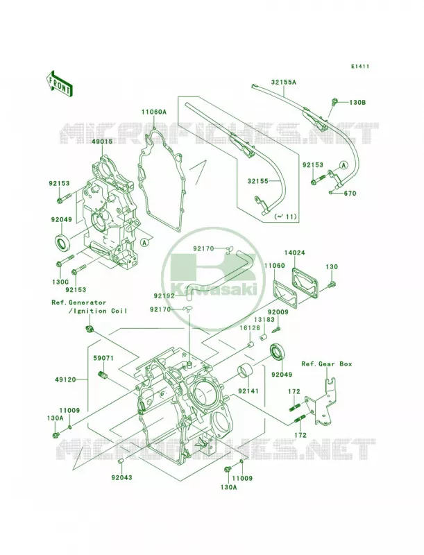 Crankcase Kawasaki MULE 620 2010 MULE 4010 4X4  KAF620MAF