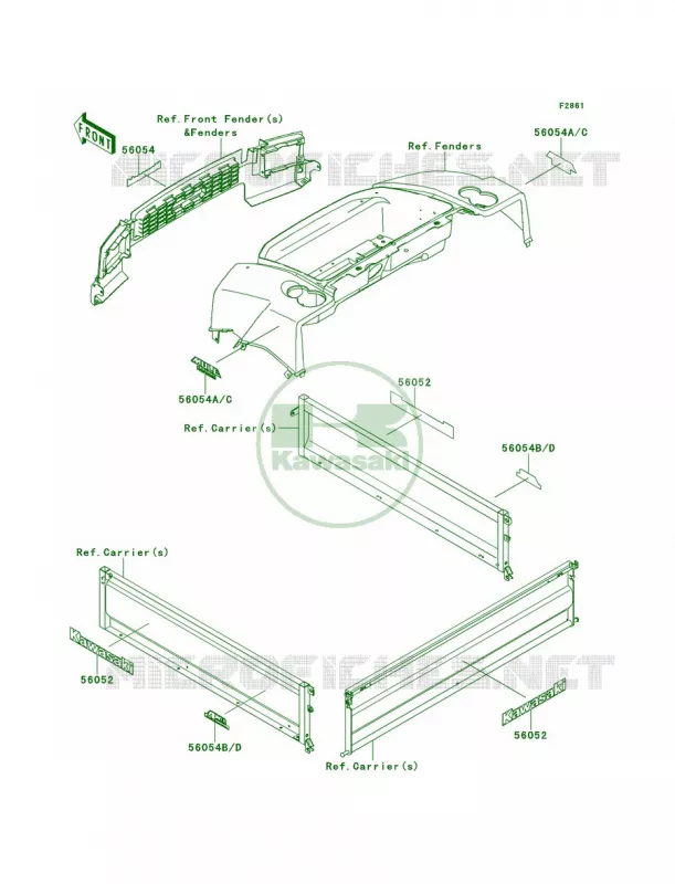 Decals Kawasaki MULE 620 2010 MULE 4010 4X4  KAF620MAF