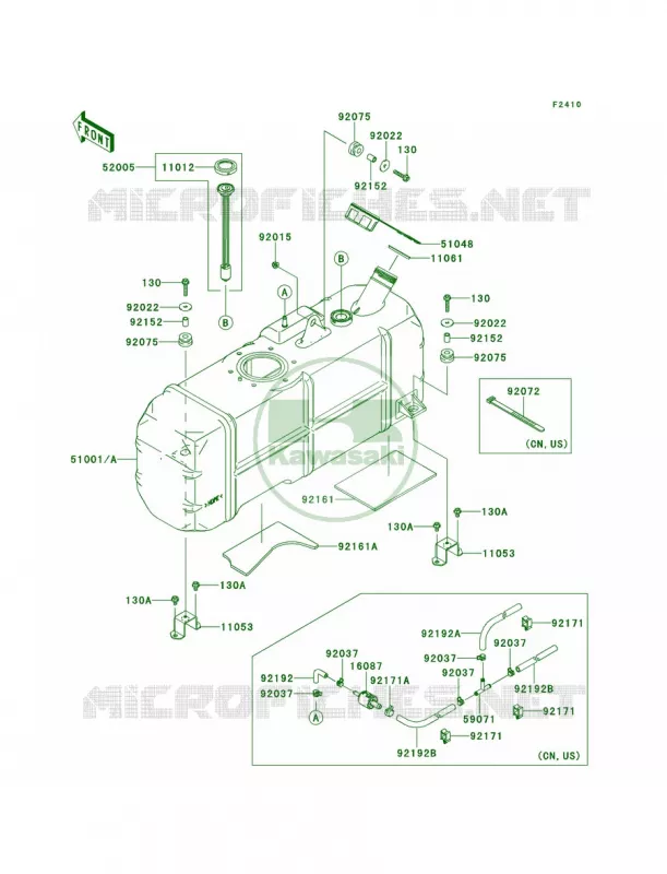 Fuel TankM9FMAF Kawasaki MULE 620 2010 MULE 4010 4X4  KAF620MAF