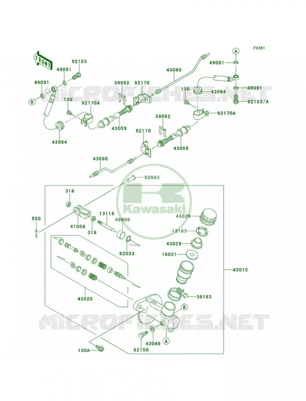 Master Cylinder Kawasaki MULE 620 2010 MULE 4010 4X4  KAF620MAF