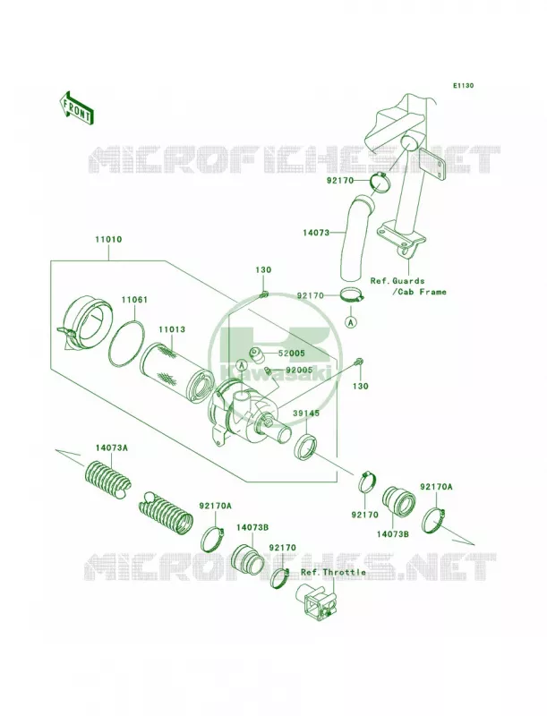 Air Cleaner Kawasaki MULE 620 2009 MULE 4010 4X4 HARDWOODS GREEN HD  KAF620N9F