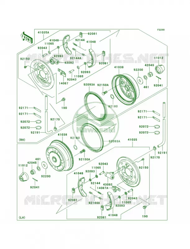 Front HubsBrakes Kawasaki MULE 620 2009 MULE 4010 4X4 HARDWOODS GREEN HD  KAF620N9F