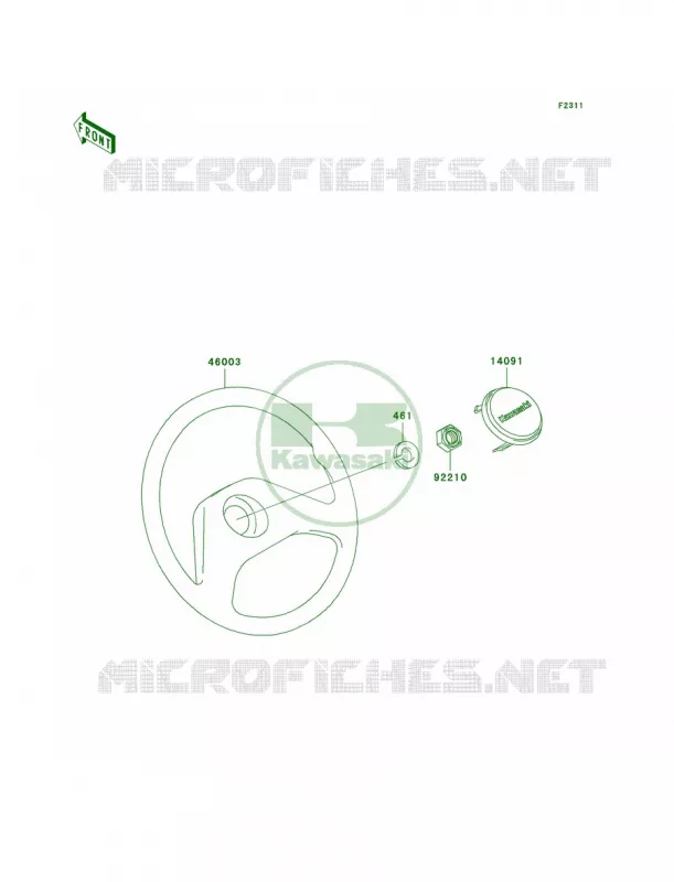 Steering Wheel Kawasaki MULE 620 2009 MULE 4010 4X4 HARDWOODS GREEN HD  KAF620N9F