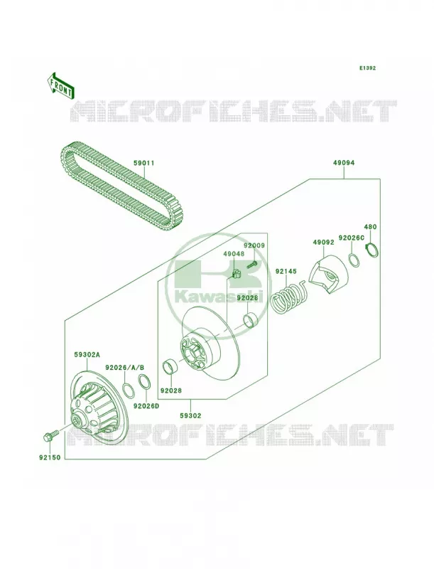Driven ConverterDrive Belt Kawasaki MULE 620 2010 MULE 4000  KAF620PAF