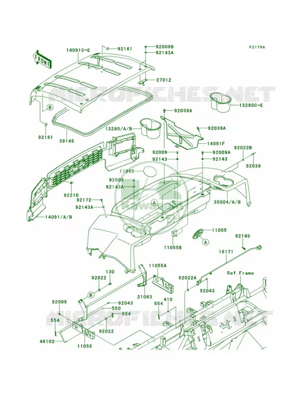 FendersPCFPDF Kawasaki MULE 620 2010 MULE 4000  KAF620PAF