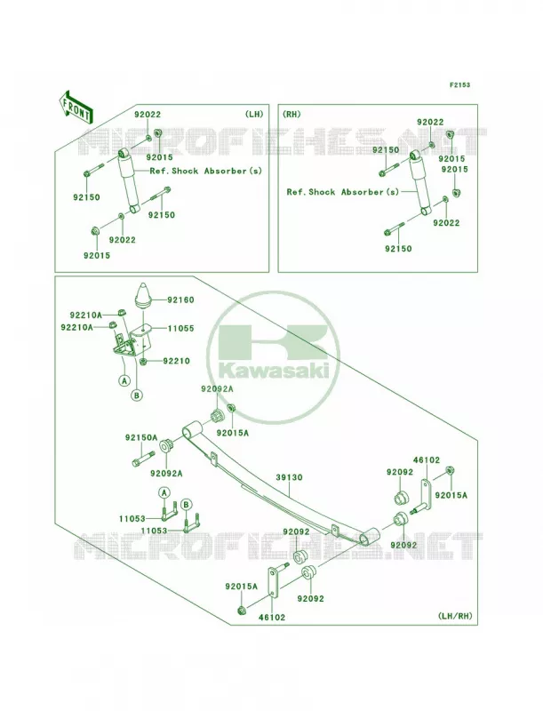 Rear Suspension Kawasaki MULE 620 2010 MULE 4000  KAF620PAF