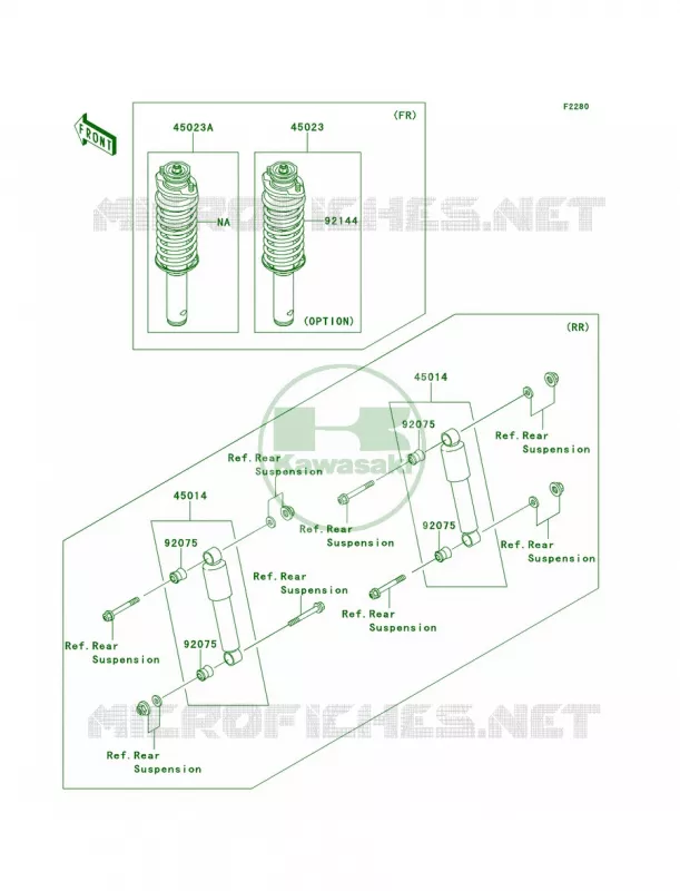 Shock Absorbers Kawasaki MULE 620 2010 MULE 4000  KAF620PAF