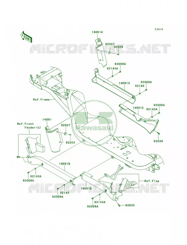 Side CoversChain Cover Kawasaki MULE 620 2010 MULE 4000  KAF620PAF
