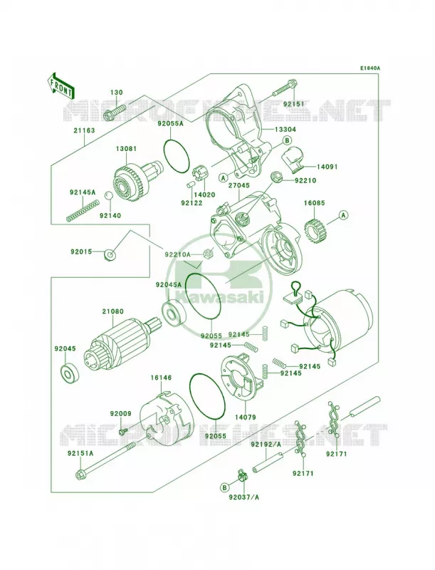 Starter MotorFD620DE485833- Kawasaki MULE 620 2010 MULE 4000  KAF620PAF
