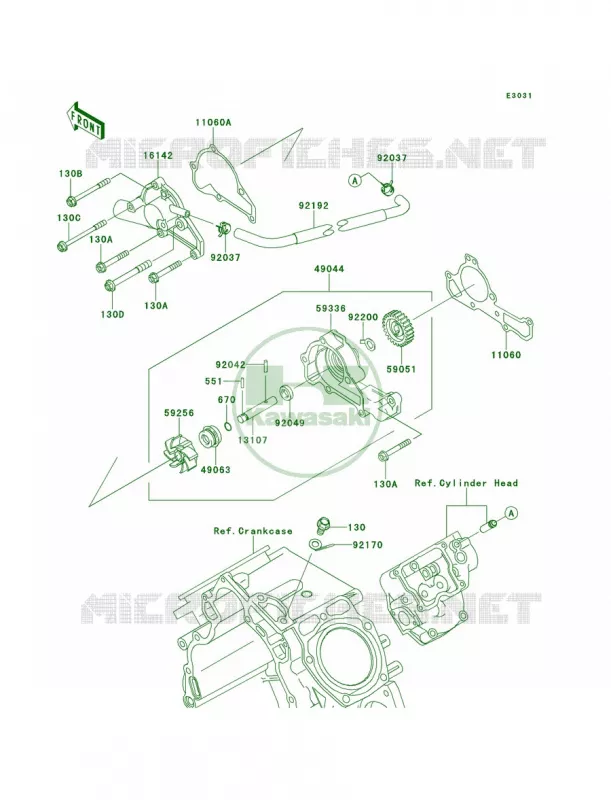 Water Pump Kawasaki MULE 620 2010 MULE 4000  KAF620PAF