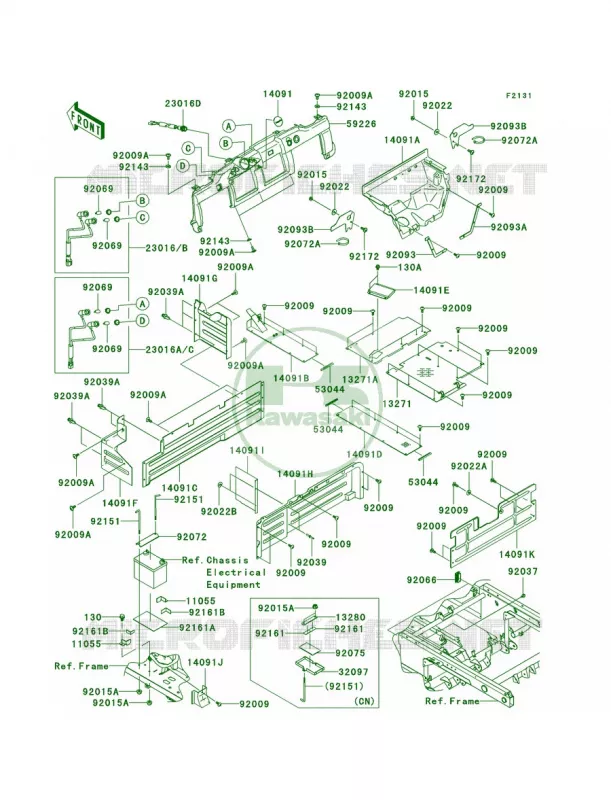 Frame Fittings Kawasaki MULE 620 2010 MULE 4010 TRANS4X4  KAF620RAFA