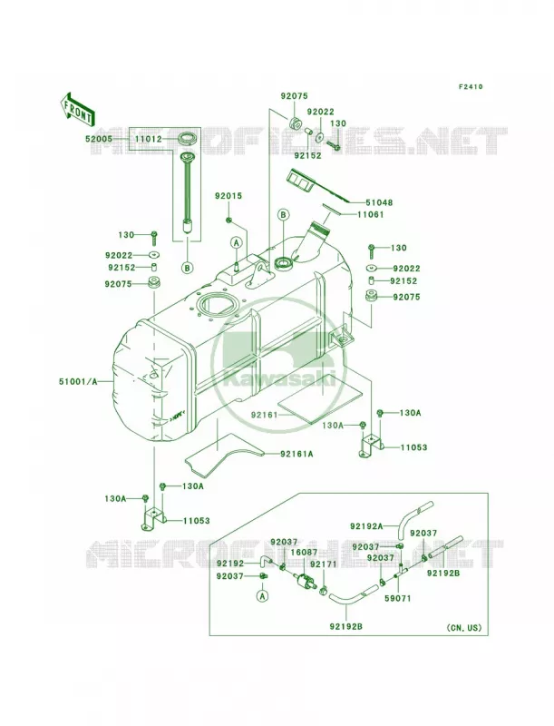 Fuel TankR9F-RAFA Kawasaki MULE 620 2010 MULE 4010 TRANS4X4  KAF620RAFA
