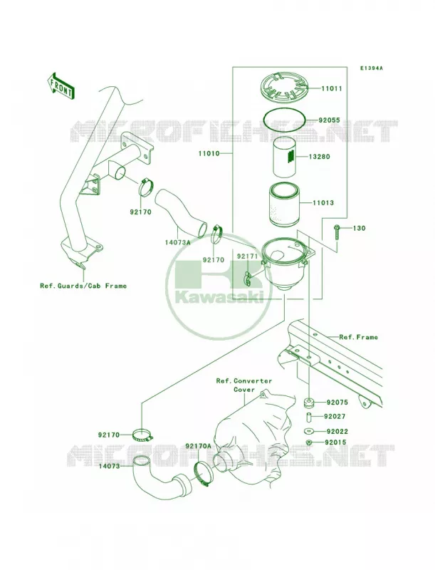 Air Cleaner-Belt ConverterSBF-SDF Kawasaki MULE 620 2009 MULE 4010 TRANS4X4 HARDWOODS GREEN HD  KAF620S9F