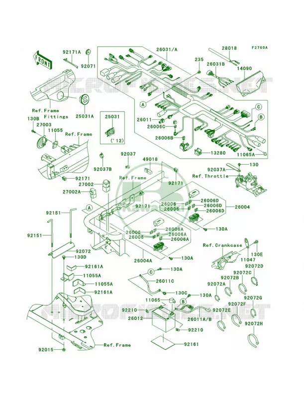 Chassis Electrical EquipmentSCFSDF Kawasaki MULE 620 2009 MULE 4010 TRANS4X4 HARDWOODS GREEN HD  KAF620S9F