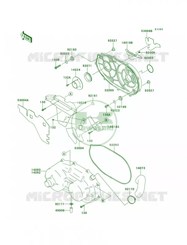 Converter Cover Kawasaki MULE 620 2009 MULE 4010 TRANS4X4 HARDWOODS GREEN HD  KAF620S9F