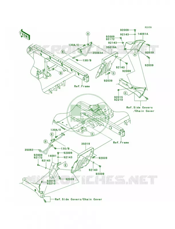 Flap Kawasaki MULE 620 2009 MULE 4010 TRANS4X4 HARDWOODS GREEN HD  KAF620S9F